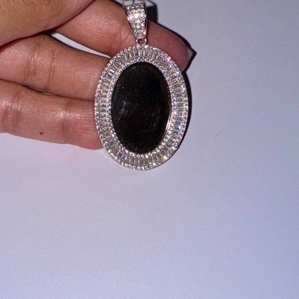 VVS Baguette Picture Pendant, Memory Charm Custom Made, Unisex Keepsake Jewelry